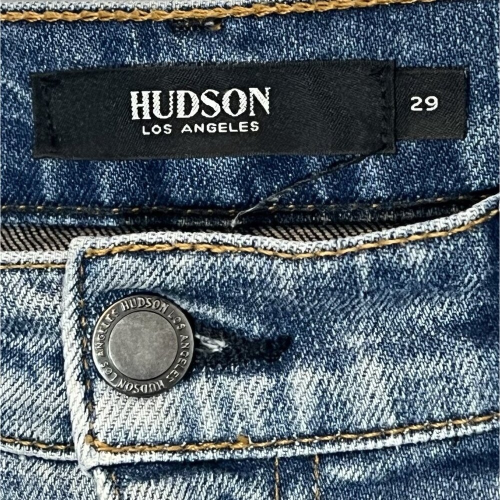Hudson Anthropologie Jessy Boyfriend High Waist Jeans Size 29 Distressed Blue - Picture 3 of 16